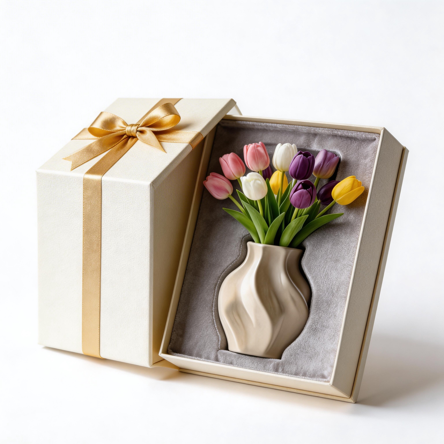 Gift-Ready | Modern Tulip Floral Charm | Timeless Artificial Arrangement
