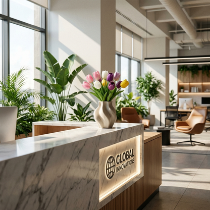 Gift-Ready | Modern Tulip Floral Charm | Timeless Artificial Arrangement