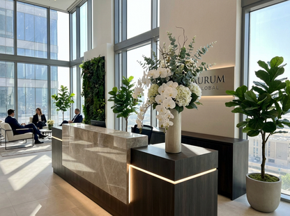 Luxury Lobby Statement | Modern Orchid Elegance | Premium Faux Floral Arrangement