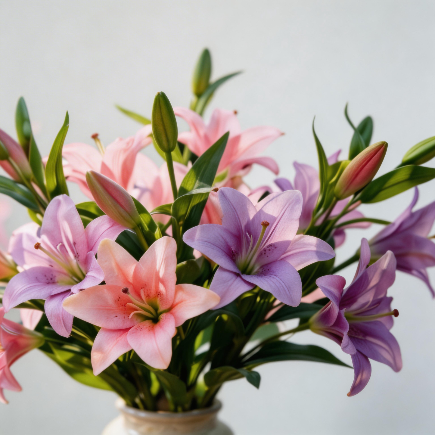 Garden-Inspired | Pastel Lily Bloom Beauty | Lasting Faux Flower Display