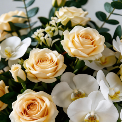 Sophisticated White Roses & Pampas Grass Bouquet – Elegant Décor for Any Room