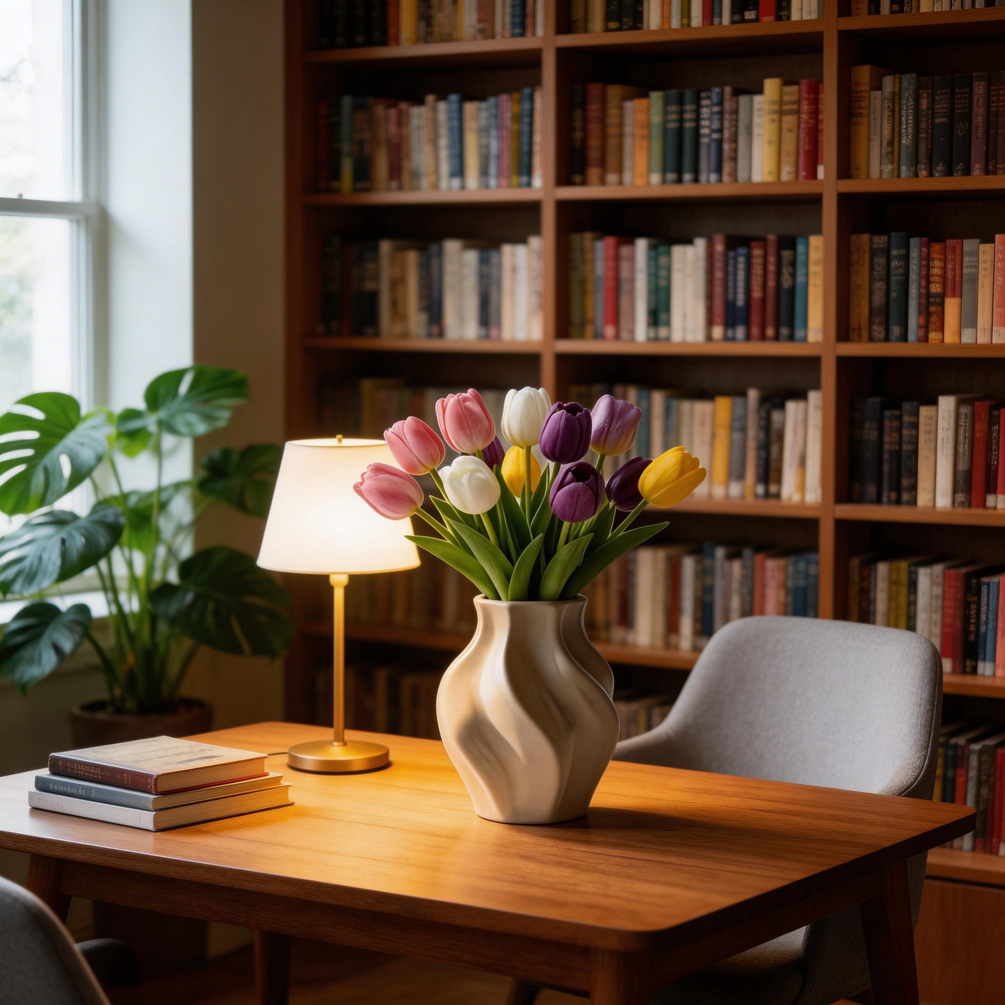 Gift-Ready | Modern Tulip Floral Charm | Timeless Artificial Arrangement