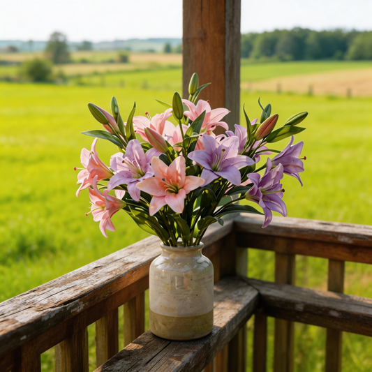 Garden-Inspired | Pastel Lily Bloom Beauty | Lasting Faux Flower Display