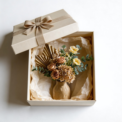 Gift-Ready | Rustic Neutral Floral Charm | Everlasting Faux Bouquet