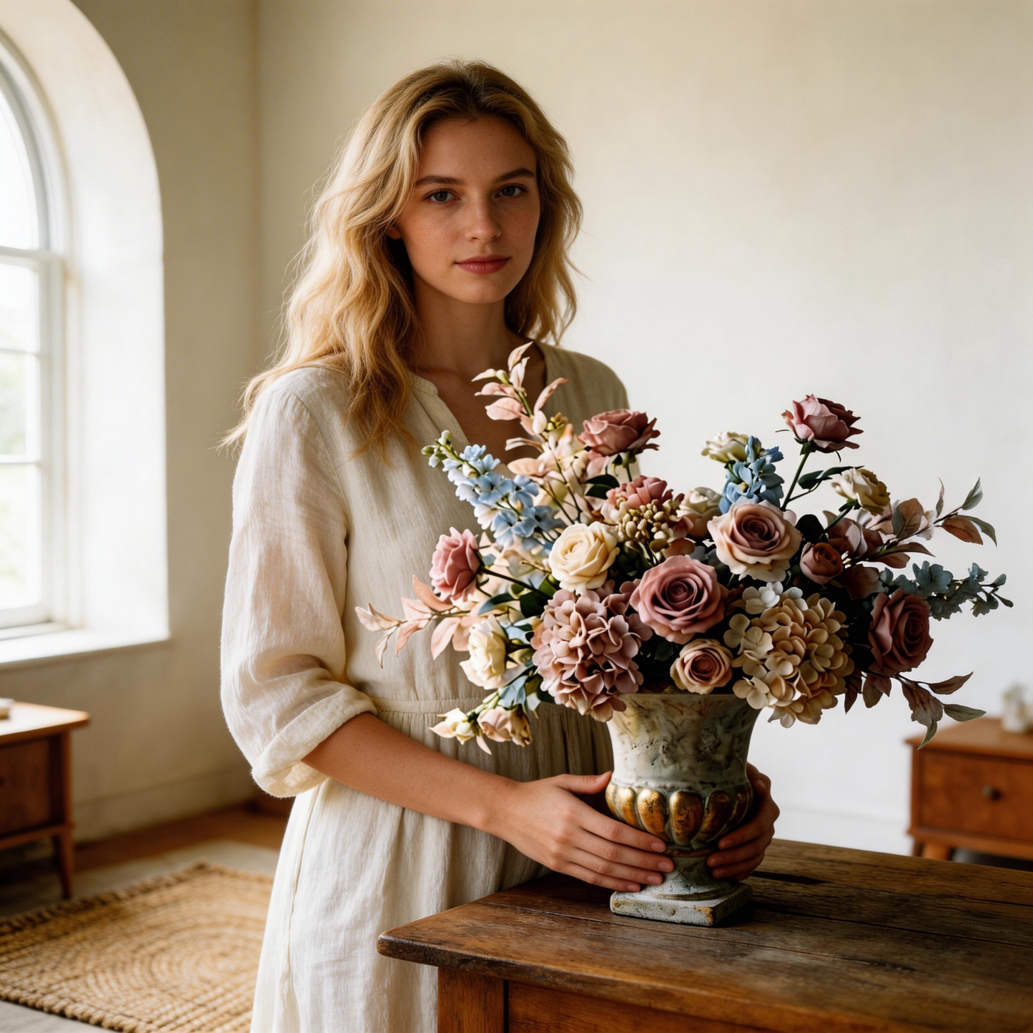 Gift-Worthy | French Vintage Floral Elegance | Timeless Artificial Arrangement