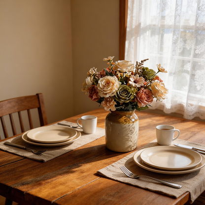 Garden-Inspired | Rustic Vintage Floral Charm | Timeless Faux Flower Arrangement