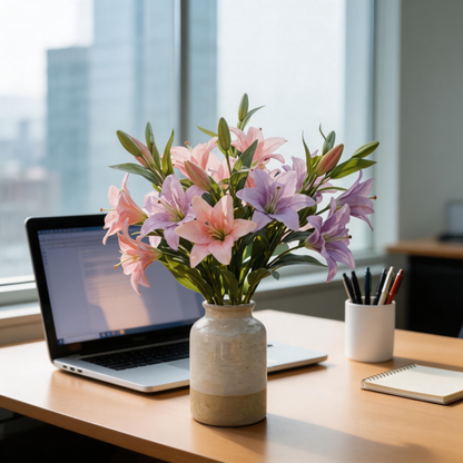 Garden-Inspired | Pastel Lily Bloom Beauty | Lasting Faux Flower Display