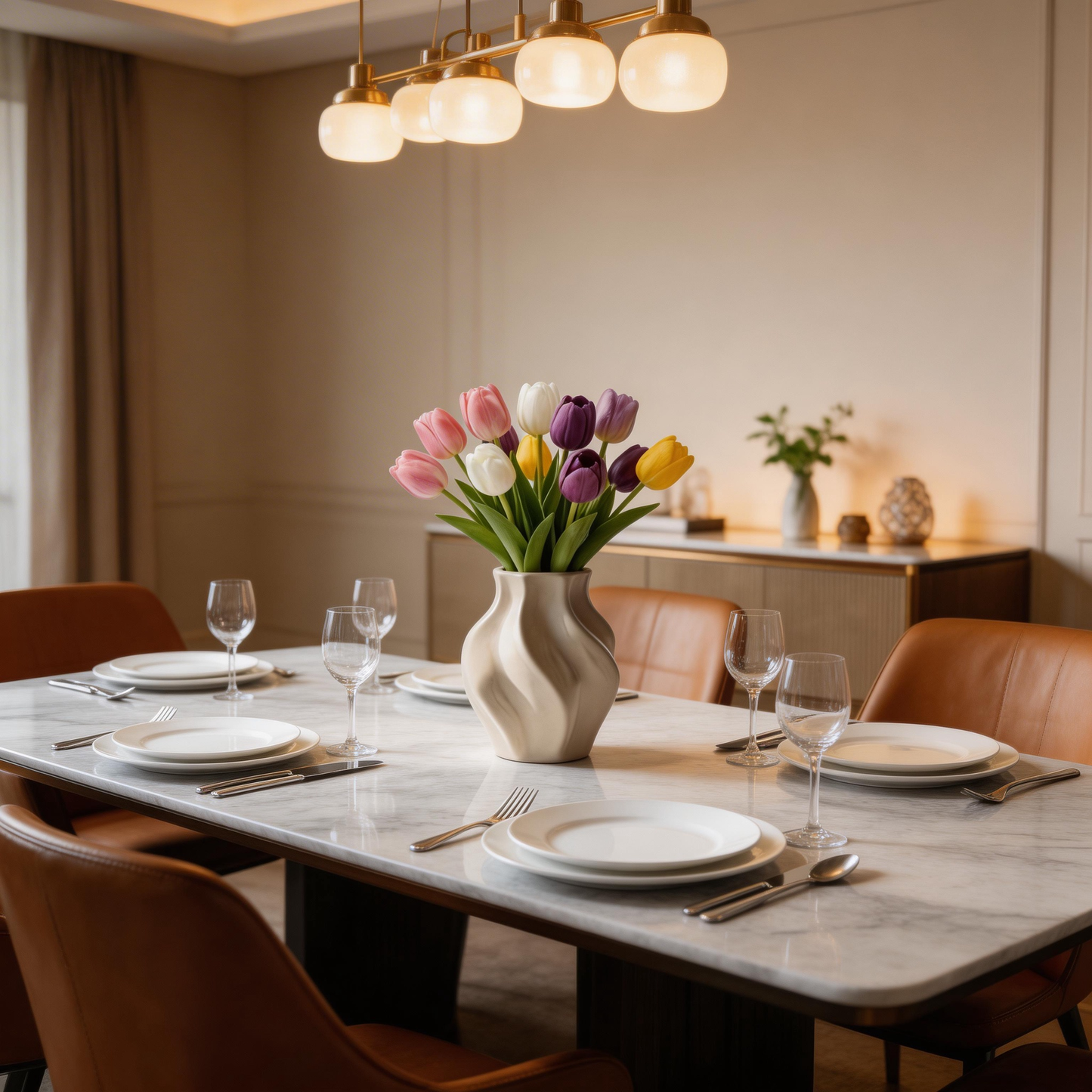 Gift-Ready | Modern Tulip Floral Charm | Timeless Artificial Arrangement