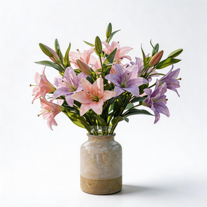 Garden-Inspired | Pastel Lily Bloom Beauty | Lasting Faux Flower Display