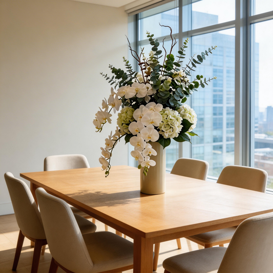 Luxury Lobby Statement | Modern Orchid Elegance | Premium Faux Floral Arrangement