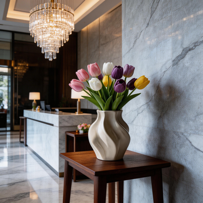 Gift-Ready | Modern Tulip Floral Charm | Timeless Artificial Arrangement