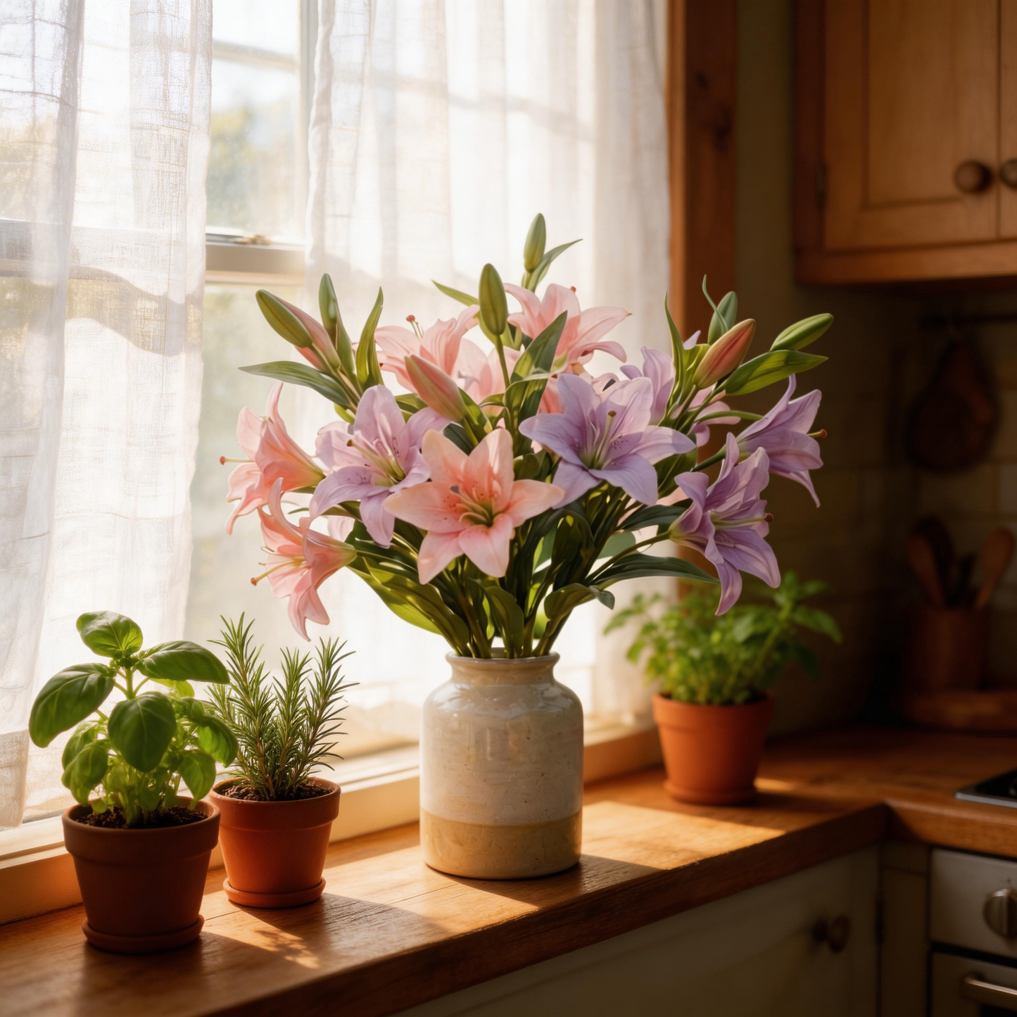 Garden-Inspired | Pastel Lily Bloom Beauty | Lasting Faux Flower Display